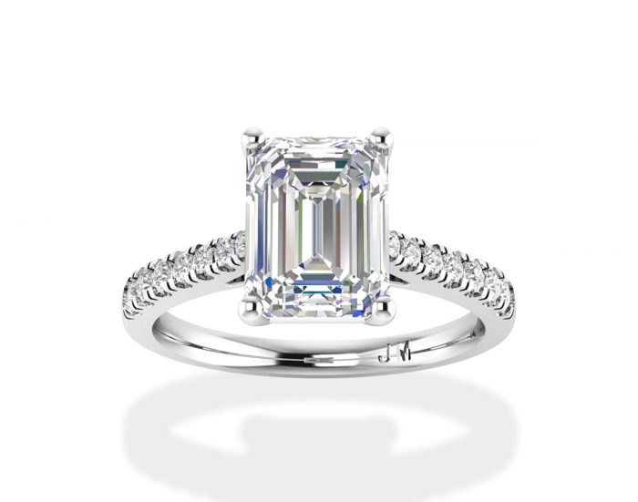 Nhẫn kim cương Emerald giá rẻ - Jemmia Diamond