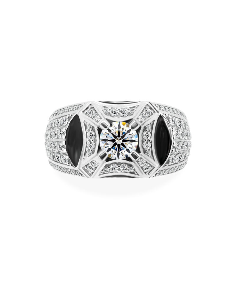Nhẫn kim cương nam Vertu ghép vàng hồng - Quoc Anh Diamond - Trang sức kim  cương thiết kế