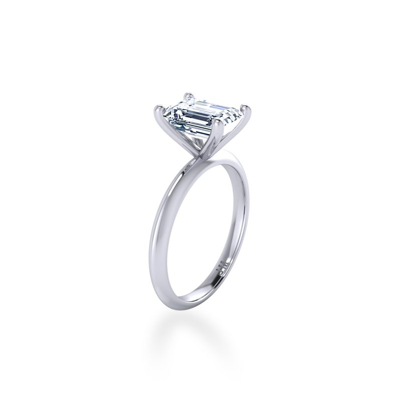 Nhẫn nữ kim cương Emerald đơn giản mà đẹp