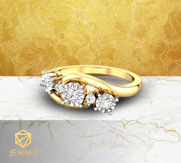 Nhẫn nữ Jemmia Zirconia mạ vàng tây óng ánh – Thiết kế thờithượng