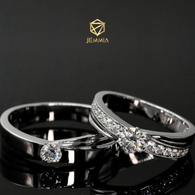 Nhẫn cưới kim cương Moissanite - Mã: NC2020080012