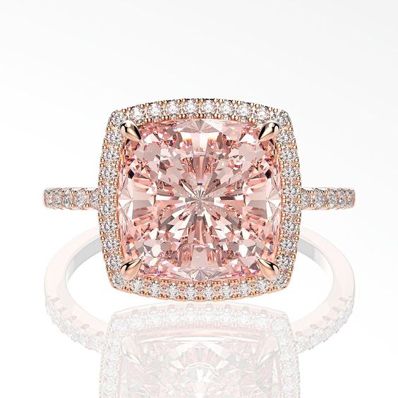 Nhẫn nữ kim cương hồng quý phái sang trọng