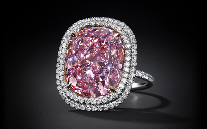 Nhẫn kim cương hồng tinh xảo, sang trọng