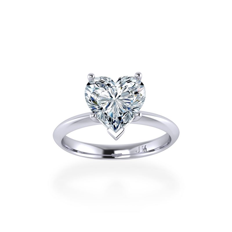 Nhẫn kim cương trơn hình trái tim ngọt ngào cho nữ