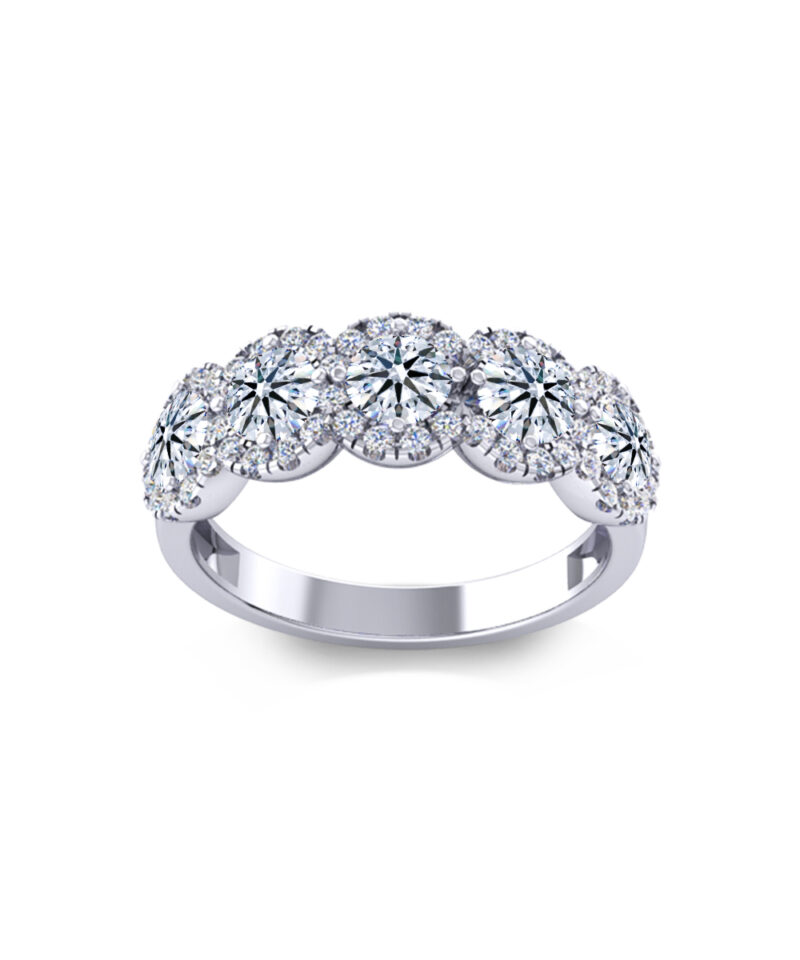 Nhẫn kim cương tròn tự nhiên dành cho nữ