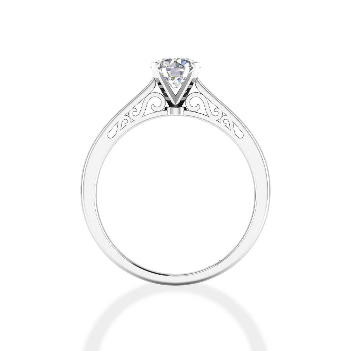 Nhẫn nữ kim cương vàng trắng 14k đơn giản