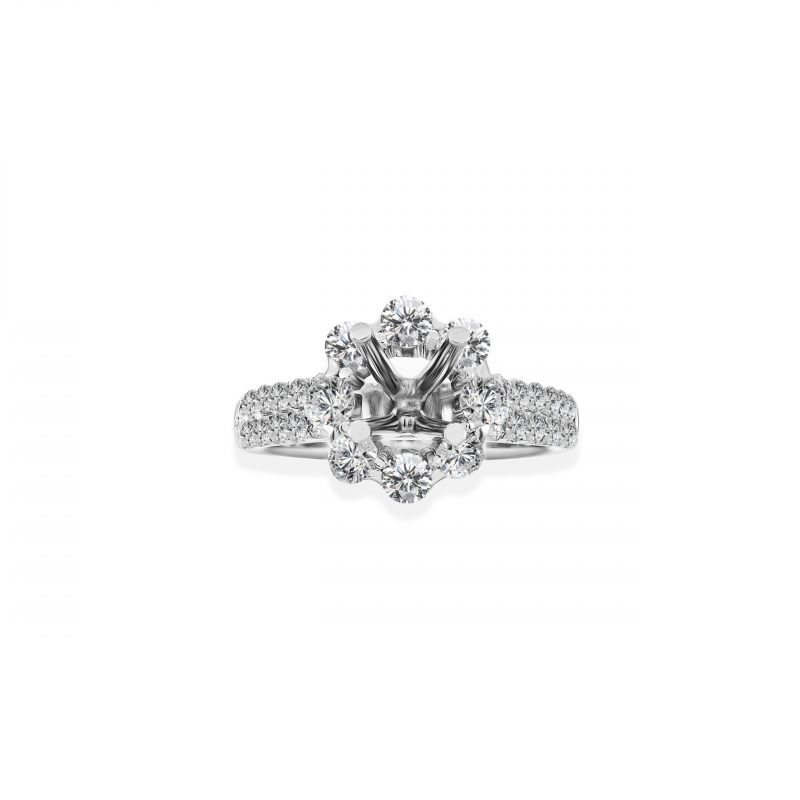 Vỏ nhẫn kim cương đơn giản hình bông hoa quyến rũ