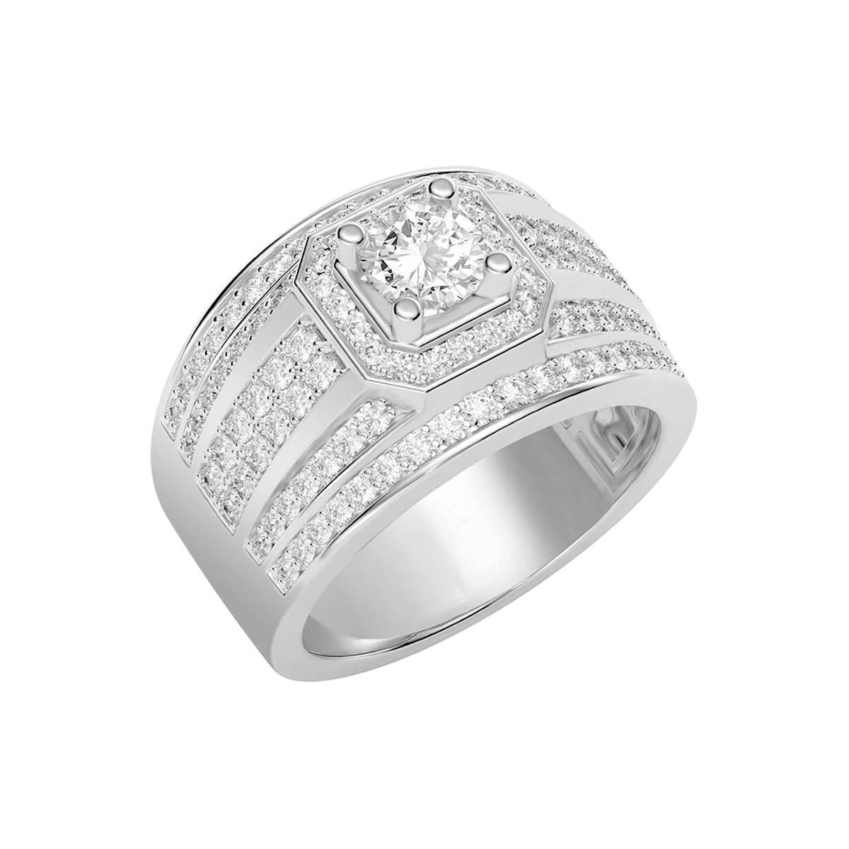 VỎ NHẪN KIM CƯƠNG NAM VÀNG TRẮNG 14K VNX1214 - cjewelrydiamond