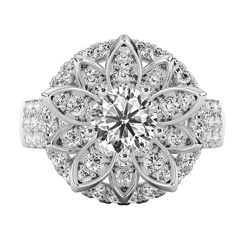 Hình 1: Nhẫn kim cương hoa sen độc đáo và nữ tính