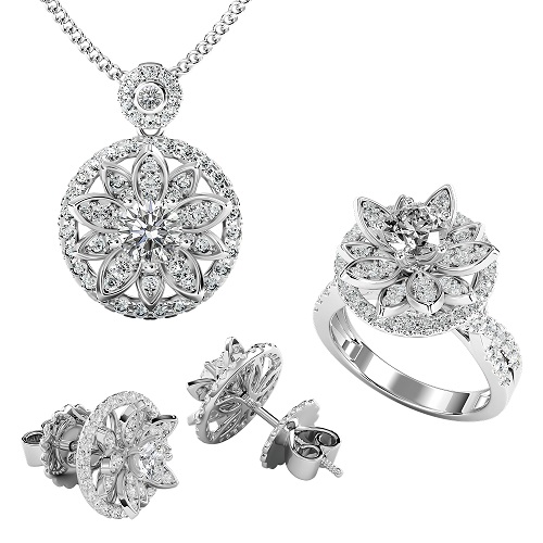 Hình 2: Kim cương và vàng trắng kết hợp giúp nâng cao giá trị món trang sức