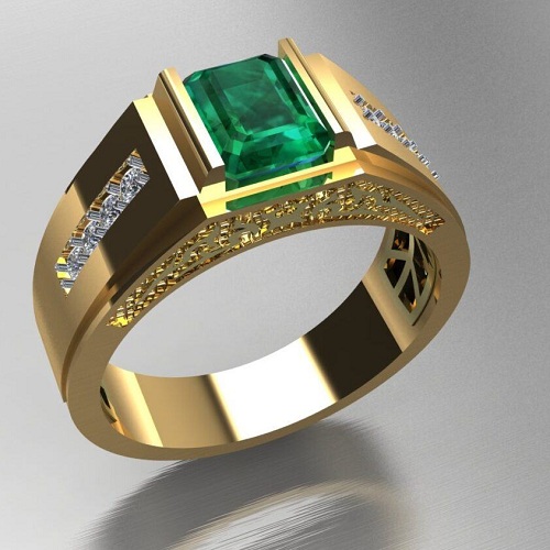 Hình 3: Nhẫn nam đính đá emerald tự nhiên tuyệt đẹp 