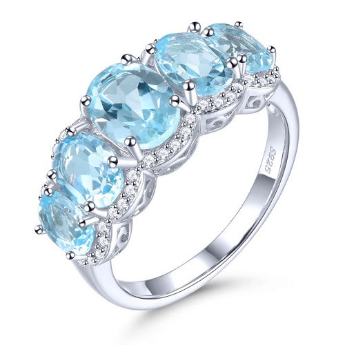 Hình 1: Nhẫn đá xanh dương màu nhạt