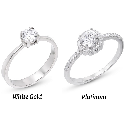 Hình 2: Nên mua nhẫn cầu hôn bạch kim hay vàng trắng?