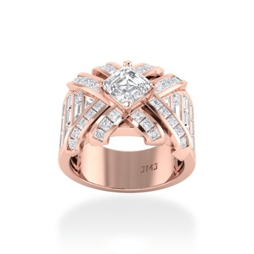 Hình 3: Nhẫn kim cương nam vàng hồng 18k