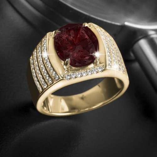 Hình 7: Nhẫn vàng nam 18k mặt đá Ruby