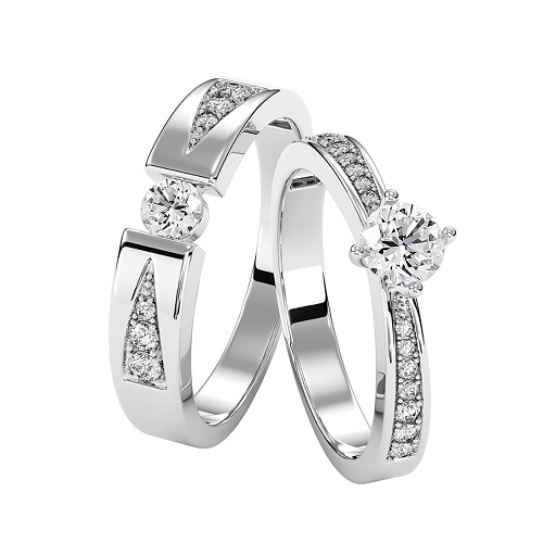 Hình 2: Nhẫn cưới kim cương 2 chỉ siêu đẹp
