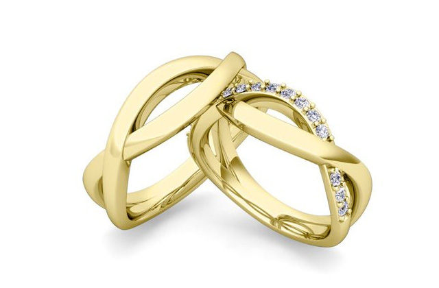 Mẫu nhẫn cưới vàng 18k thiết kế Infinity