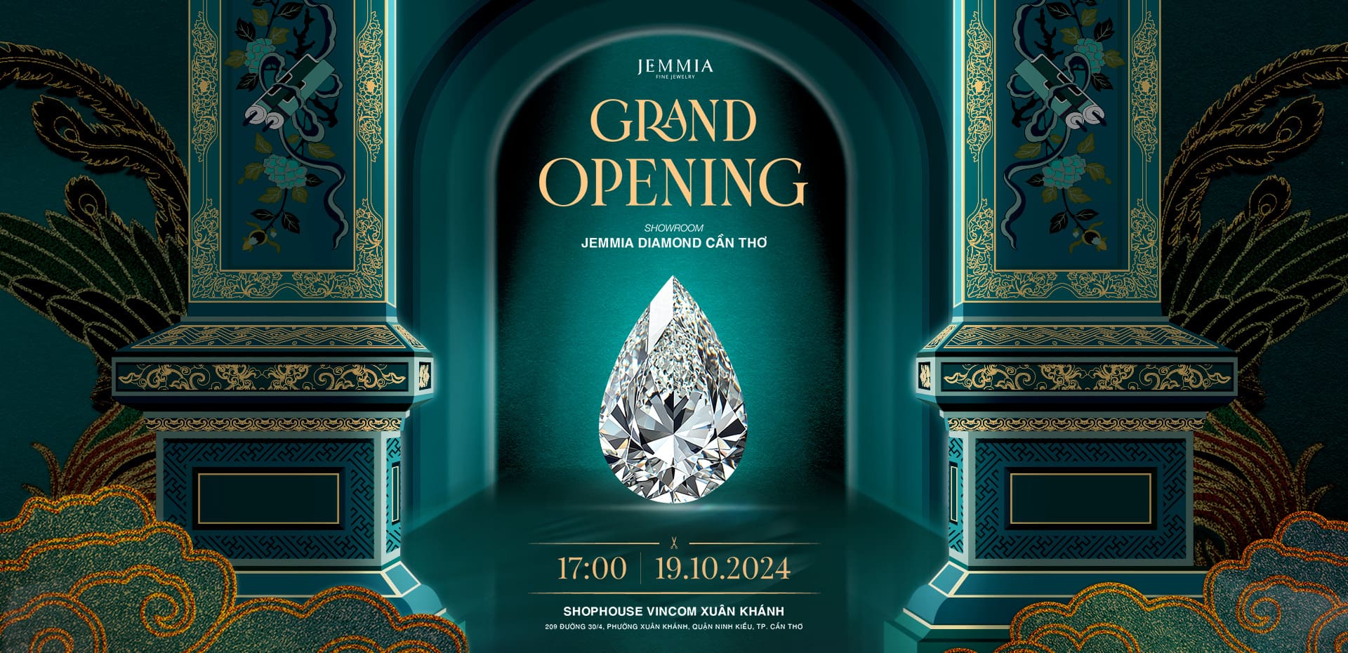 Banner website - Grand Opening - Showroom Can Tho Jemmia Diamond